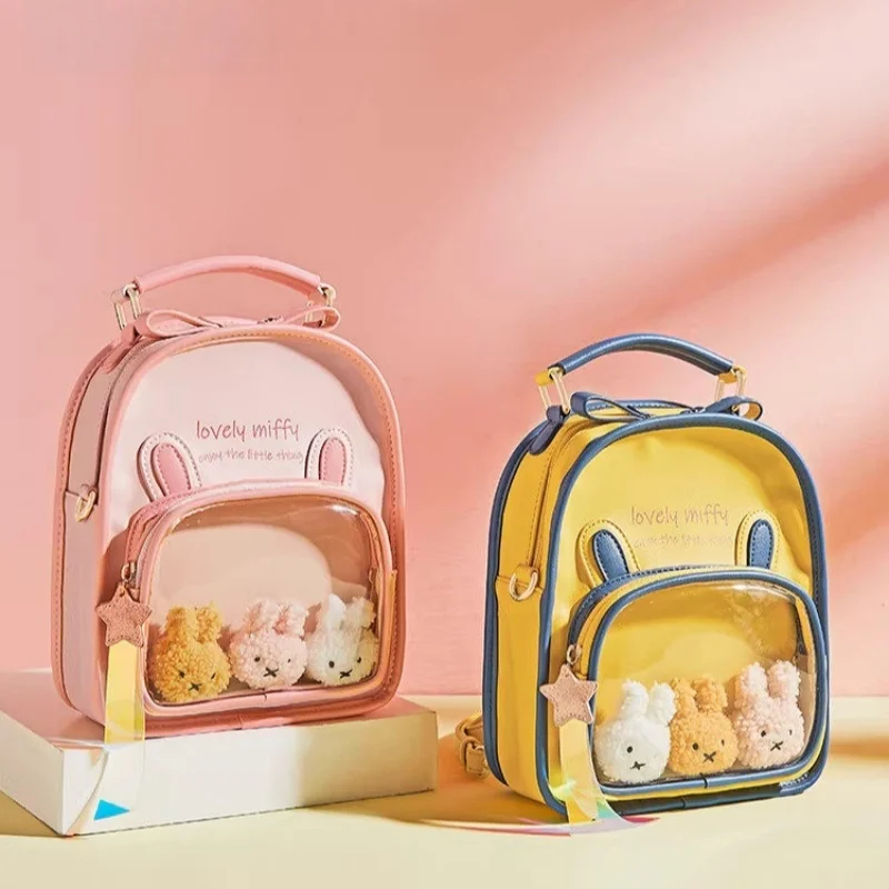 

Рюкзак Miffy, новые стили, универсальный милый прозрачный желейный мешок на одно плечо, классический шарм, коллекционная подарочная серия, украшения