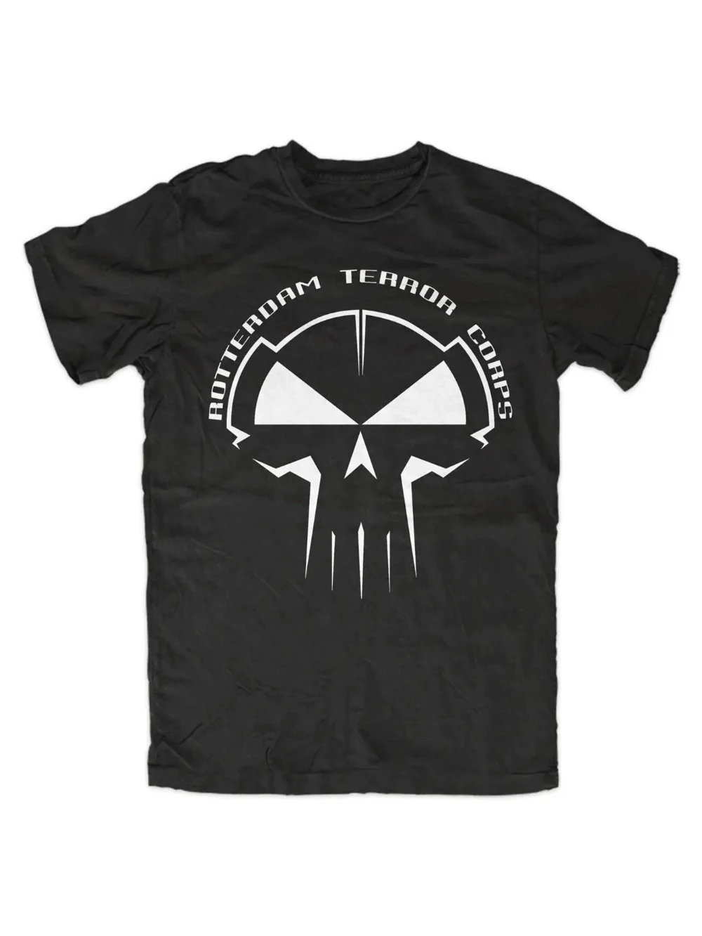 Rotterdam Horror Force Men's Graphic T-Shirt Hardcore Hip Hop Hardcore Techno RTC Skull Print Casual Crew Neck Regular Fit top