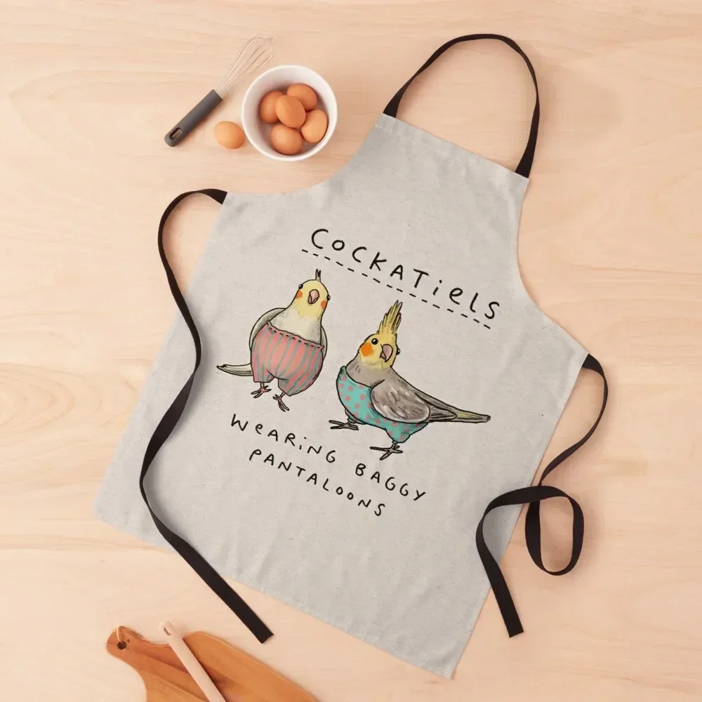 

Cockatiels Wearing Baggy Pantaloons Apron for kitchen useful For Kitchen Apron