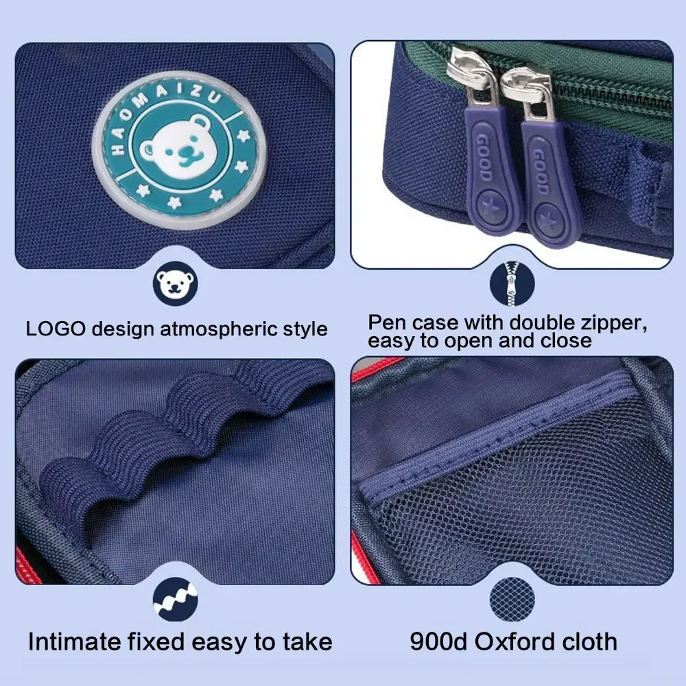 حقيبة أقلام بسيطة مزدوجة بسعة كبيرة لطلاب المدارس الابتدائية ، حافظة أقلام رصاص عصرية لطيفة ، أدوات مكتبية ، أولاد وبنات