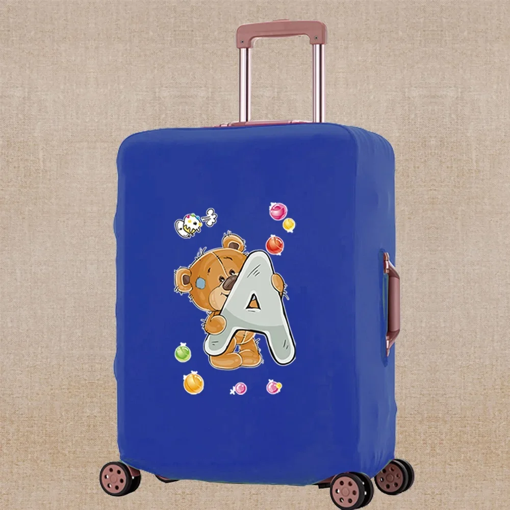 Travel Essentials Suitcase Case Bear Letter Print Trolley for 18-32 Inch Holiday Traveling Accessories Luggage Protective Cover