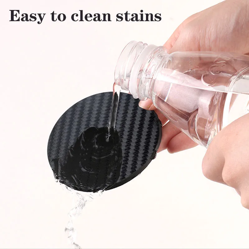 For HONGQI H5 HS5 HS7 HS9 HS3 EHS9 EQM5 HQ9 Car Coaster Water Cup Bottle Holder Mat Anti-Slip Pad Carbon Fiber Black Accessories