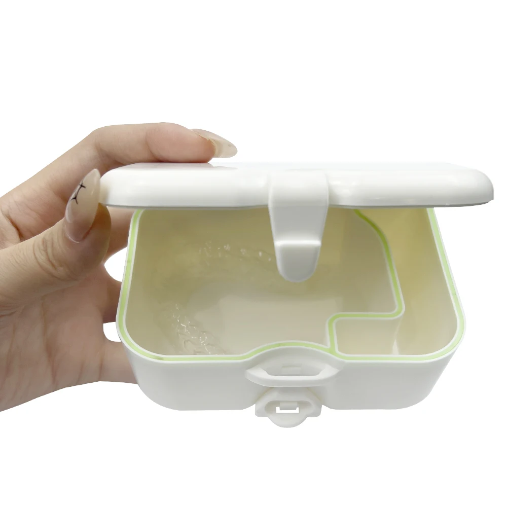 Dental Storage Box Denture False Teeth Storage Box Case Orthodontic Case With Brush Container Cleaning Cases Oral Hygiene Travel