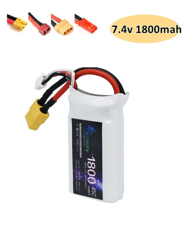 TERANTY 7.4V 2S 1800MAH 45C Lipo Battery With Deans T/XT30/XT60 Connector For RC Airplanes Helicopters Car Boat Truck Parts