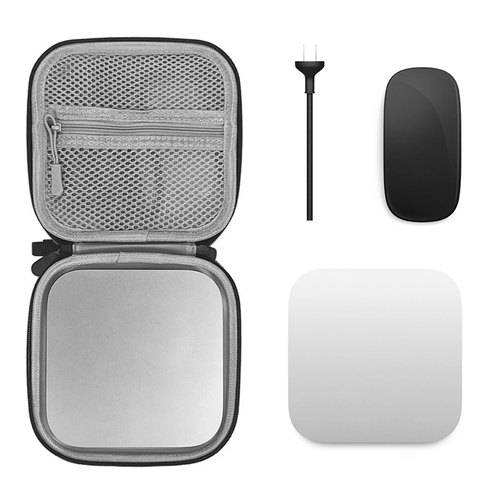 Hard Carrying Case Shockproof Protective Case Anti-scratch Carrying Bag with Mesh Pocket for 2024 Mini M4/M4 Pro Chip