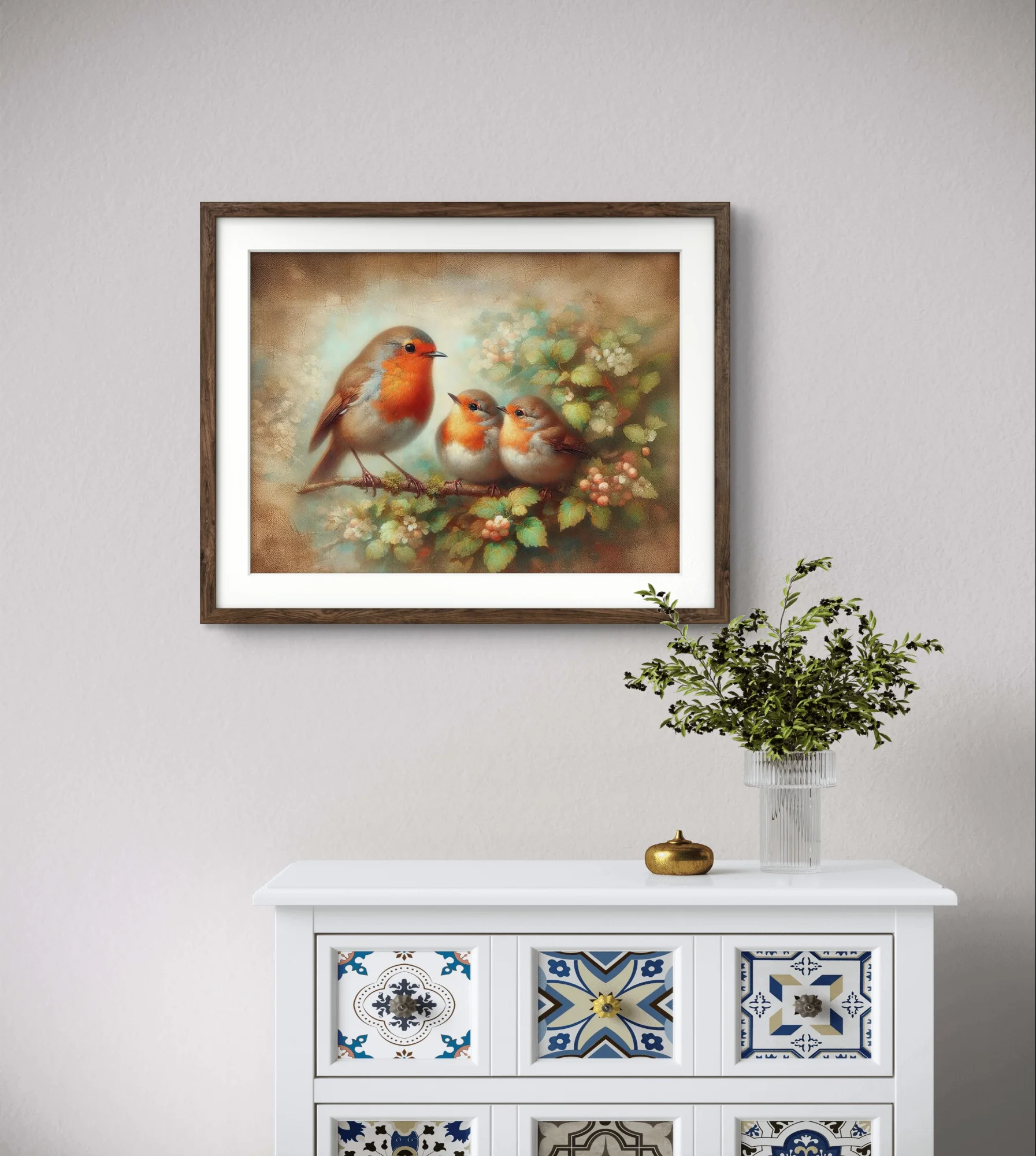 Robin Bird Diamond Art Painting Cute Robin DIY Diamond Embroidery Cartoon Bird Mosaic Oil Painting Home Decoration Kids Hand