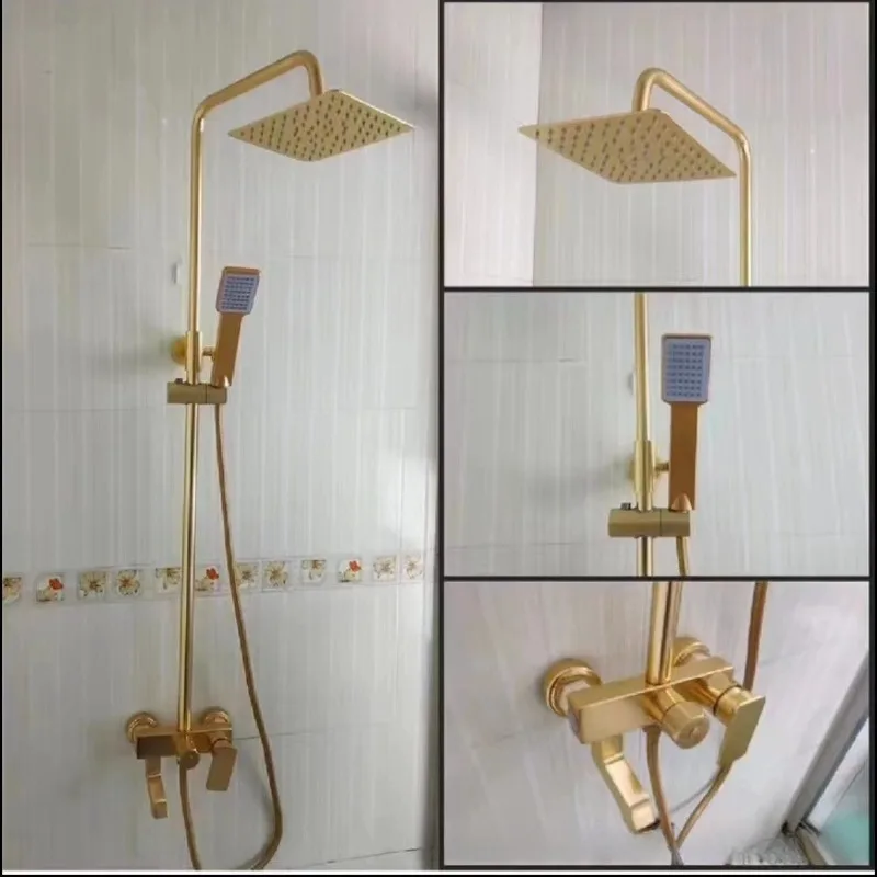 Golden Space Aluminum Shower Shower Ensuite Bathroom Multifunctional Shower Rain Charge Shower Shower