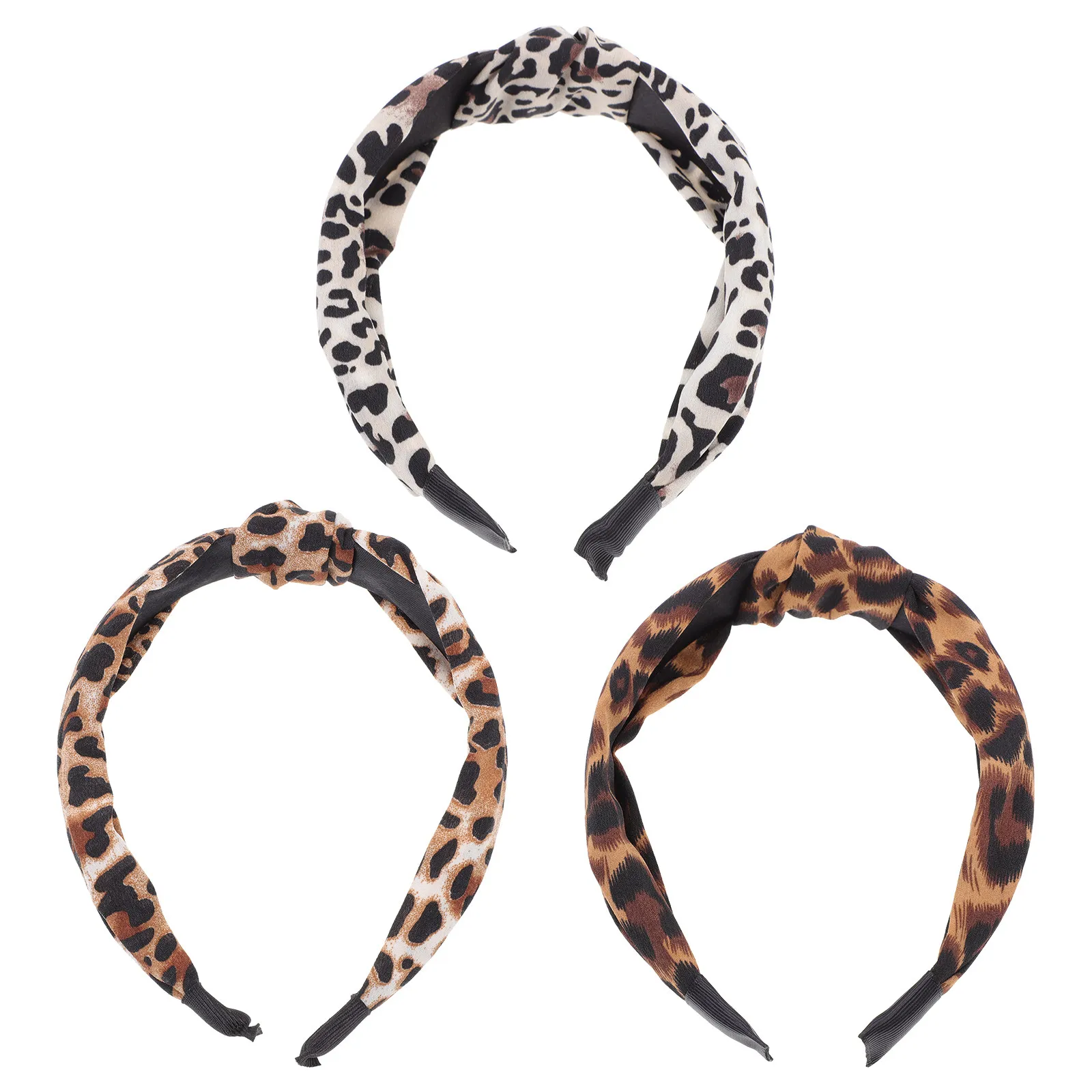 

3Pcs Leopard Knotted Headbands Wide Hairbands for Women Girls Elastic Hair Wraps Chic Hair Accessories Perfect for Daily Party