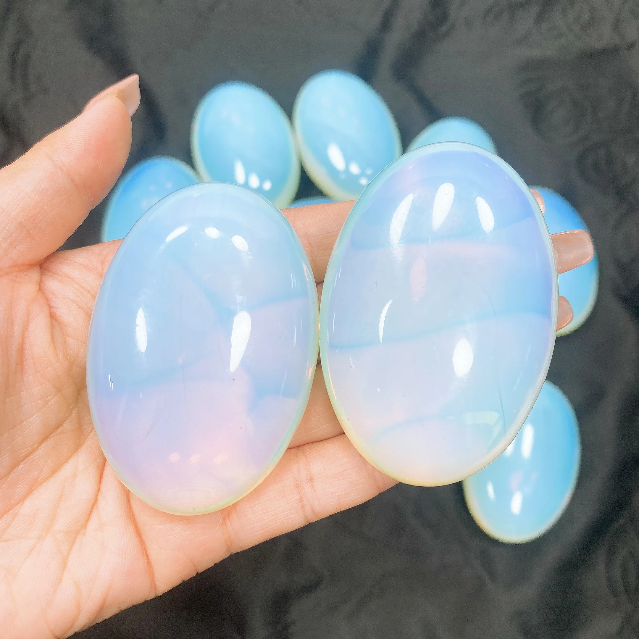 Crystal Pocket Palm Stone Energy Gemstone Opalite Reiki Healing Gift Mineral message tool Home Decoration Gift