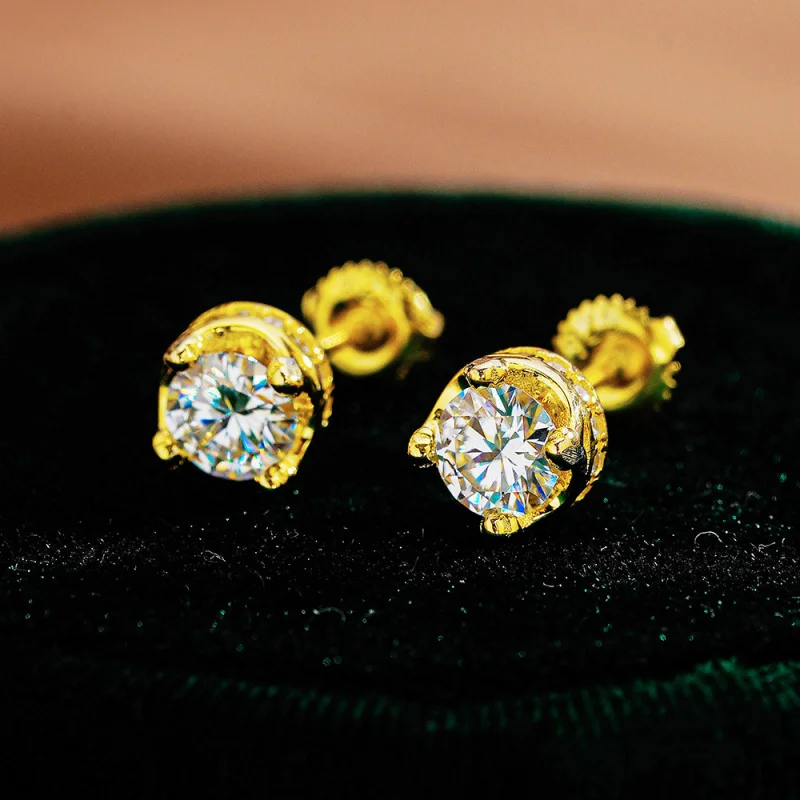 

Серьги-гвоздики Hop Hot из стерлингового серебра S925, круглая корона, роскошные инкрустированные европейские и американские мужские и женские уши
