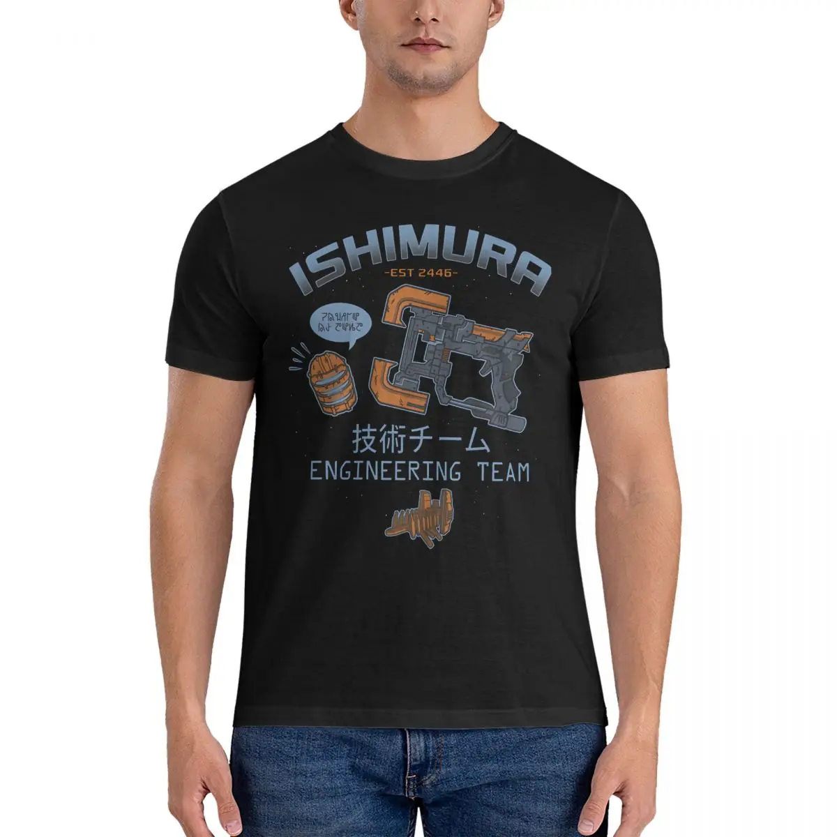 Ishimura Engineering T Shirt for Men 100% Cotton Novelty T-Shirt Crewneck Dead Space Tees Short Sleeve Clothing Printing