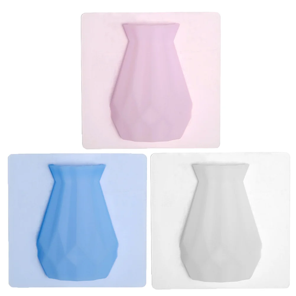 

3Pcs Wall Hanging Vase Mountable Silicone Vertical Flower Pot Planter for Indoor Outdoor Decoration Plant Holder Flowers Hanger