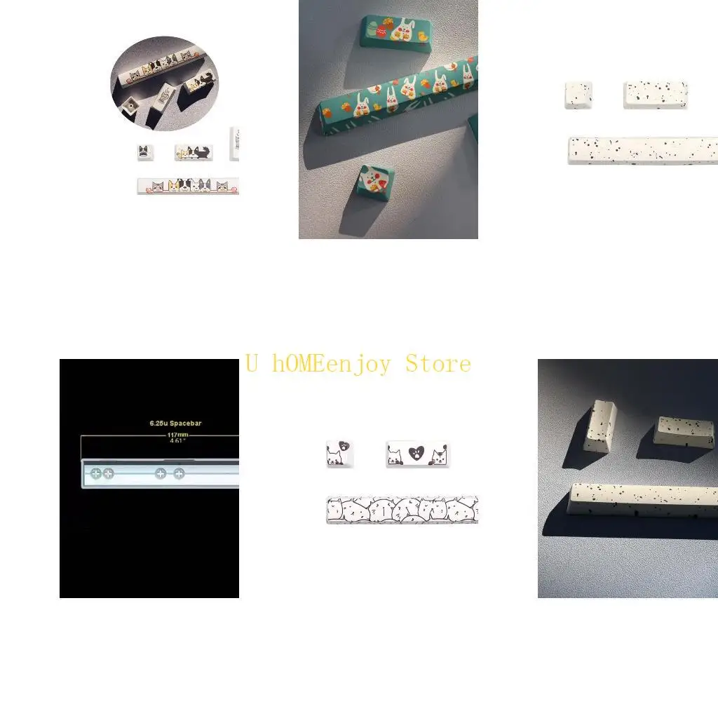 

B0KF 4 шт. ПБТ, пятисторонний с красителем, 6,25u, набор клавиш пробела, OEM-профиль, ESC Enter