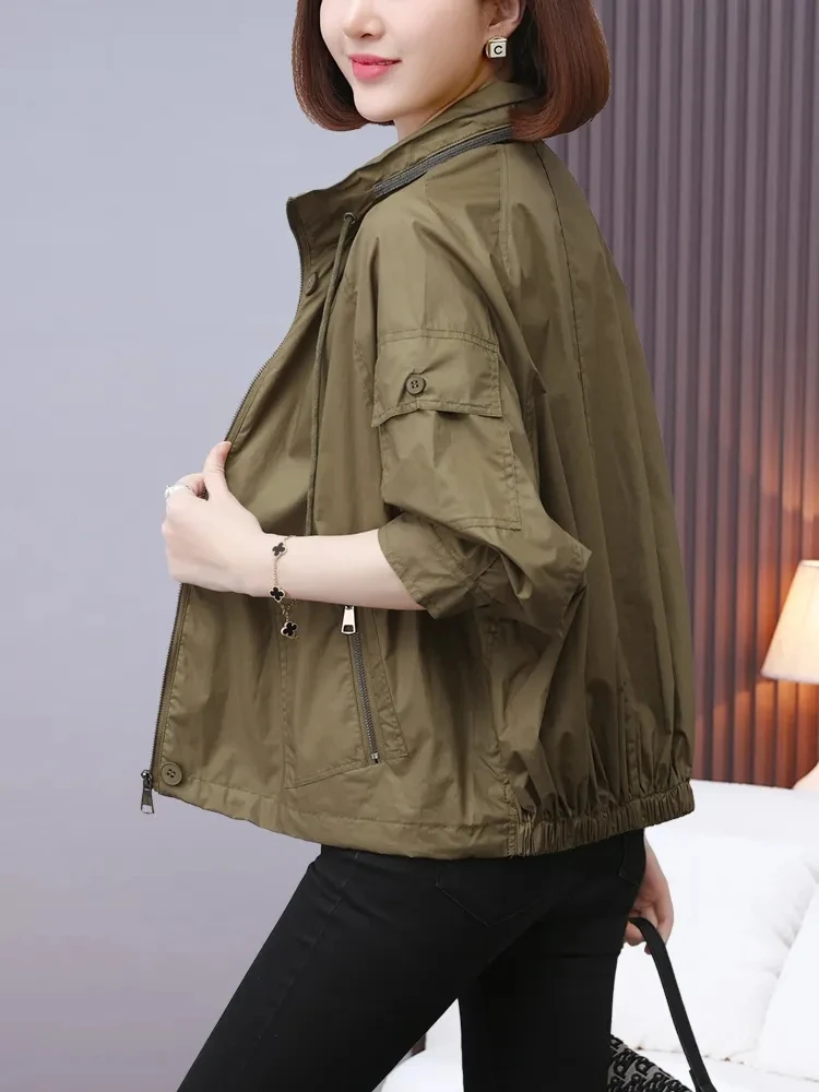 

2023 New Year Popular New Windbreaker Coat Women's Spring and Autumn Thin Little Frock Jacket Sunscreen Explosion Tops