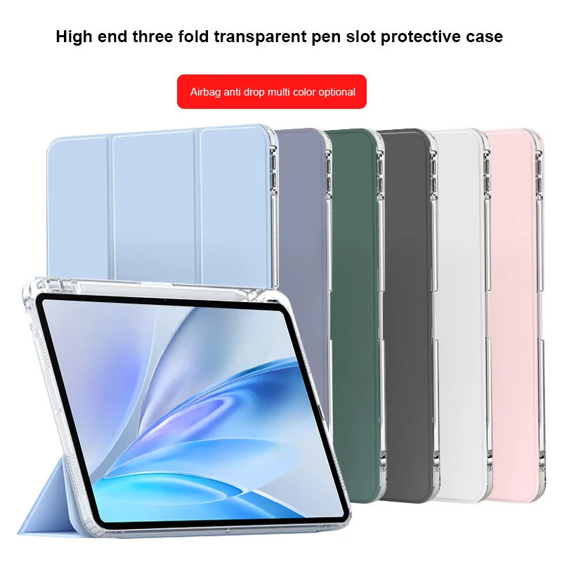 

Мягкий прозрачный смарт-чехол из ТПУ для Vivo Pad SE 12.3 2025 с чехлом-подставкой для карандашей