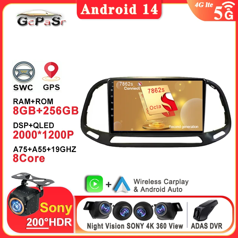 

Android 14 Auto For Fiat Doblo 2015 - 2020 Car Radio Multimedia Video Player Navigation NO 2Din DVD Stereo HeadUnit CPU Dash Cam