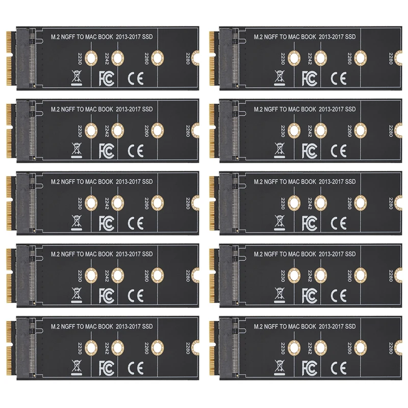 10PCS M.2 Adapter Riser Converter PCIe M2 to PCI-E X4 NVME SSD for Macbook Air Pro Laptop 2013 2014 2015 A1465 A1466 A1502 A1398