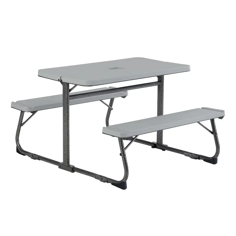 

Your Zone Folding Kid's Activity Table with Gray Texture Surface, Steel and Plastic, table and chairset