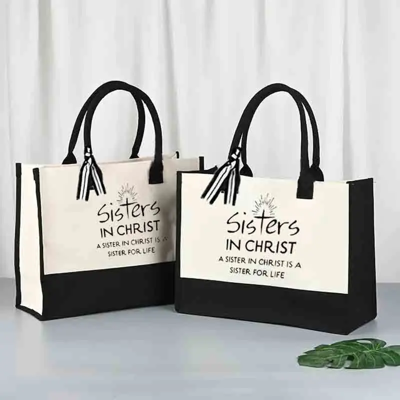 

New Bridal Canvas Bag Christian Sister Shopping Bag Wedding Decoration Travel Wedding Bag Best Wedding Gift for Bride