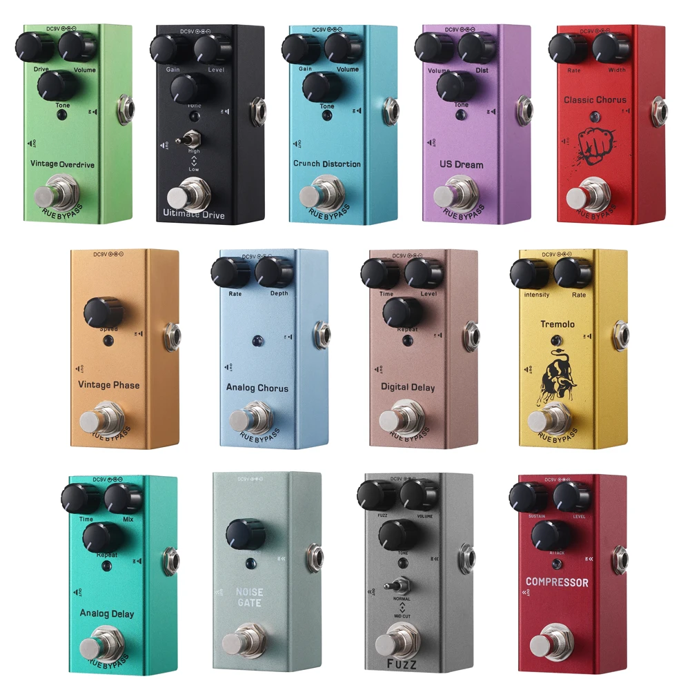 

Педаль для электрогитары Vintage Overdrive/US Dream/Classic Chorus/Vintage Phase/Tremolo/Analog Delay/Digital Delay/Ultimate Drive