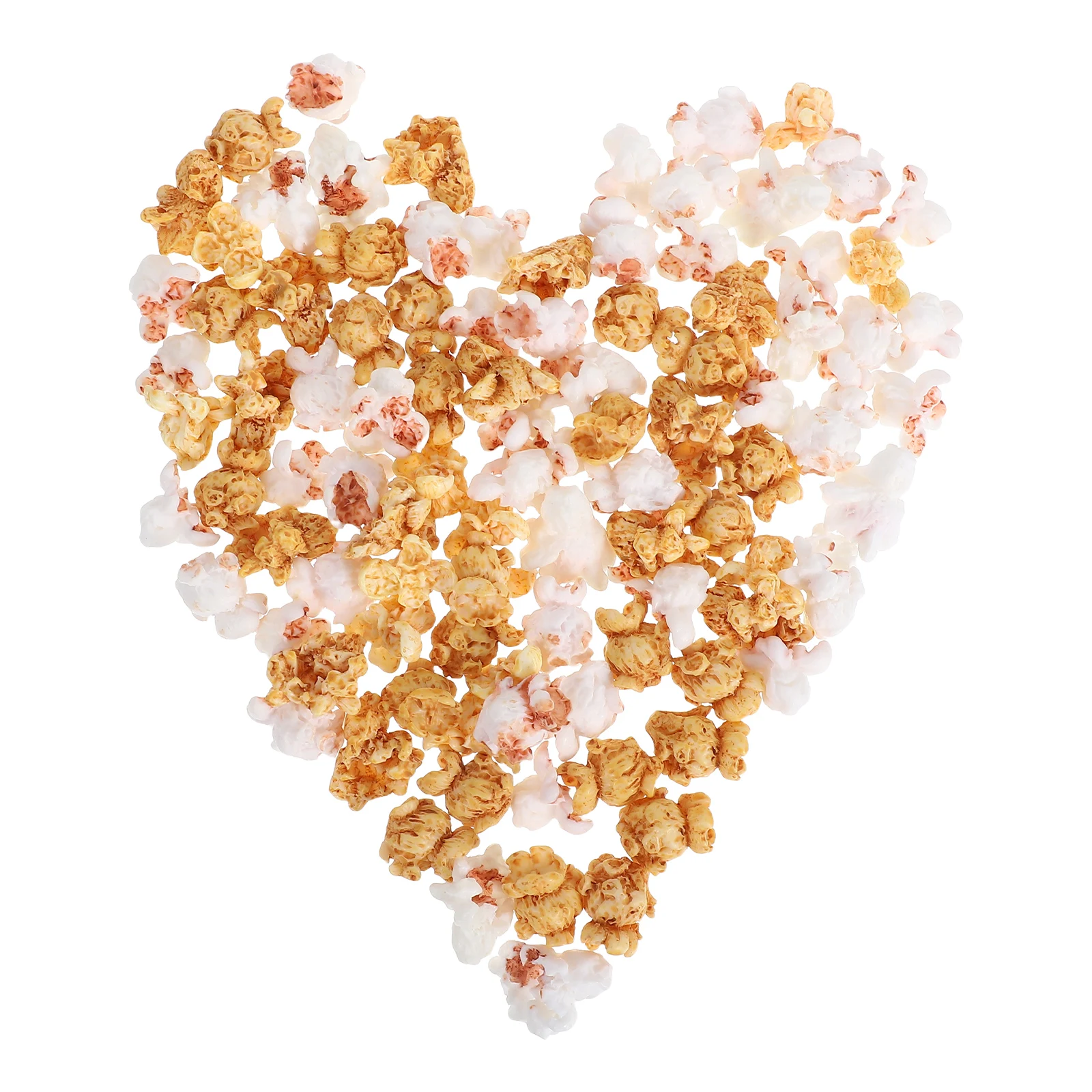

100 Pcs Artificial Popcorn Mini Imitation Stylish Creative Decor Faux Resin Party Christmas Toy Prop Miniature Model Accessories
