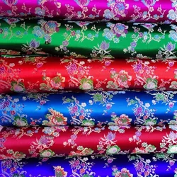 Printed Flower Pattern Brocade Jacquard Fabric By Meter for Hanfu Kimono Sewing Plain High Quality Cloth Needlework Smooth Silky