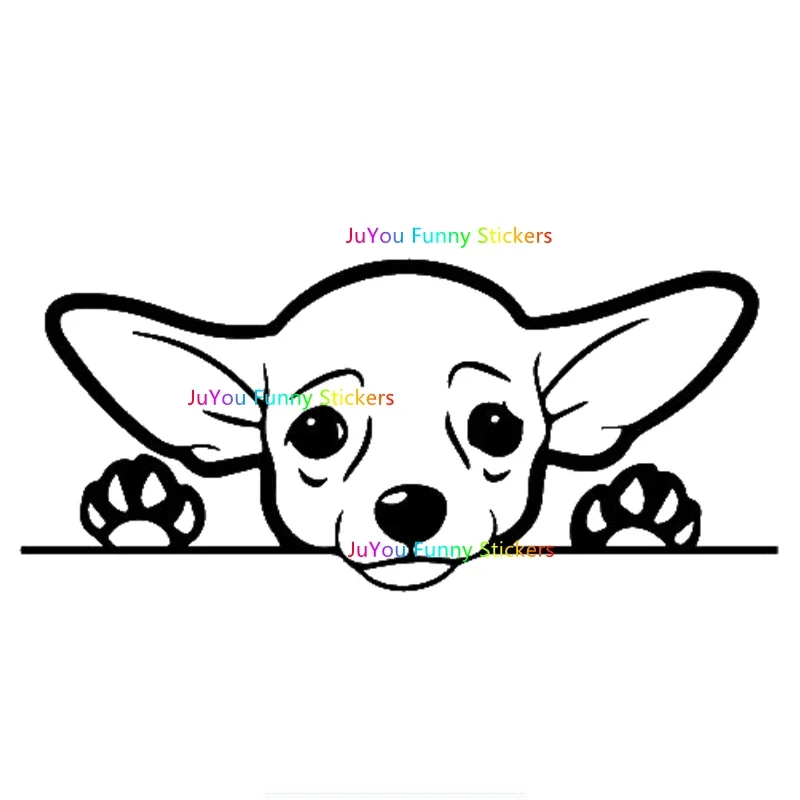 

FUYOOHI Funny Stickers Accessories Cute Chihuahua Dog Car Sticker Vinyl Decals for Trucks Windows Walls Cups Laptops