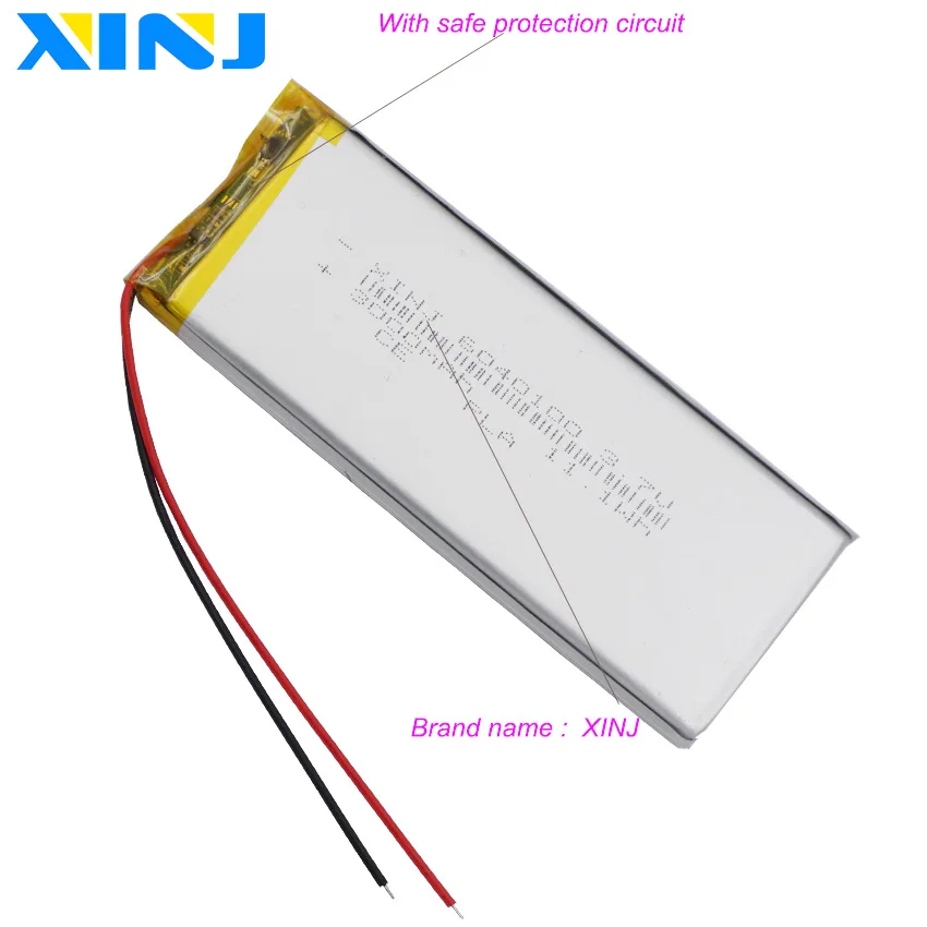 Batterie Lithium-Polymère Rechargeable, 3.7V, 3000mAh, 11,1 Wh, 6040100 Lipo pour Power Bank, PSP, MID First Device, IPTV, Tablet PC