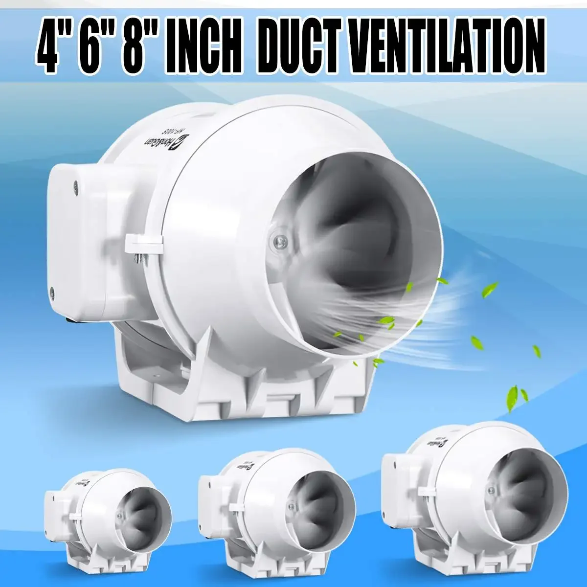 

220V Exhaust Fan 4'' 6'' 8'' Vent Inline Ventilation Tube Duct Fan Air Blower Double Speed Controller Pipe Booster Turbo Fan