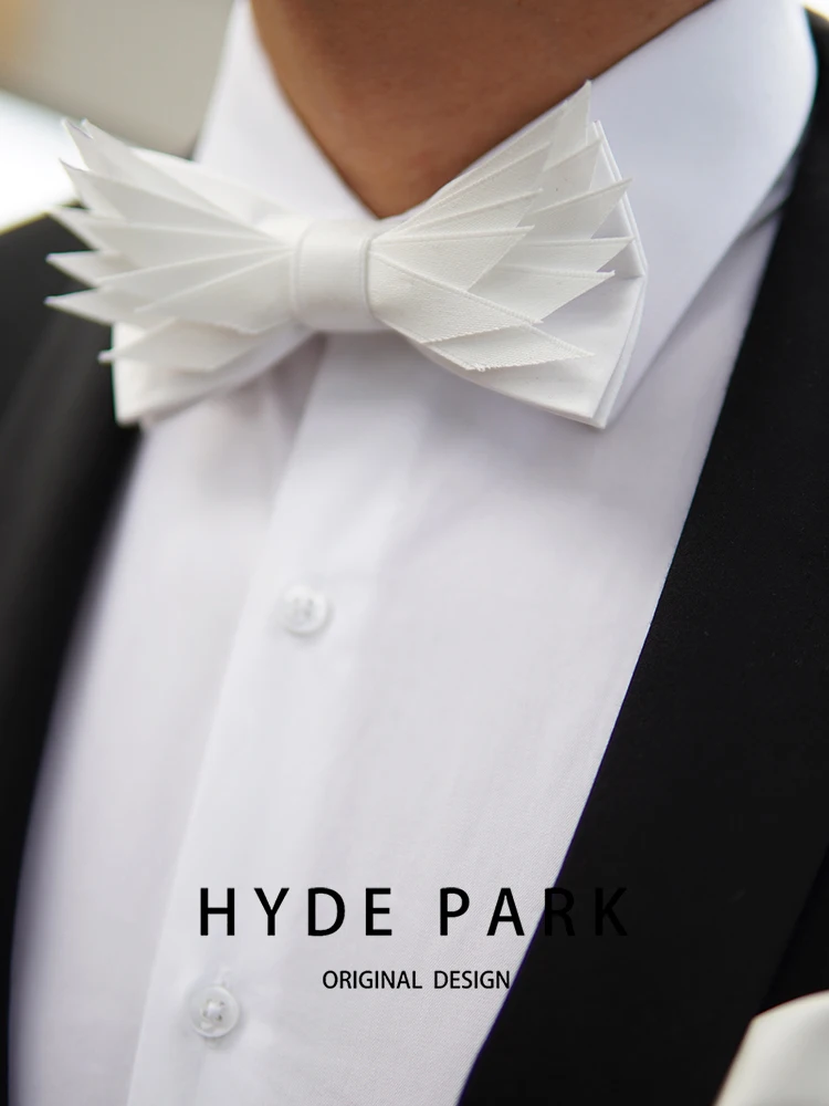 White Feather officiant senior sense groom white bow tie wedding bow bow flowers for men