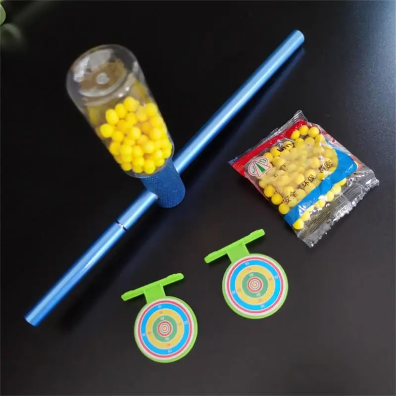 Soft Pinball Launcher Toy Small Ball Metal Shooter Crackling Tube Bamboo Shooting Game Interesting Cracking Firing Toys