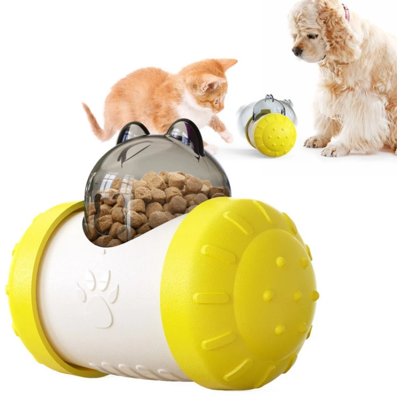 Dog Slow Feeder Toy Leaking Food Dispenser Healthy Diet Swing Tumbler Pulley Toy Fit for Small Middle Size Pets Interactive Game