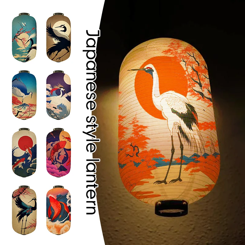 Luxury Japanese Traditional Paper Lantern Sashimi Cuisine Izakaya Restaurant Beautiful Ukiyo-e Decor Lantern Pattern Advertising