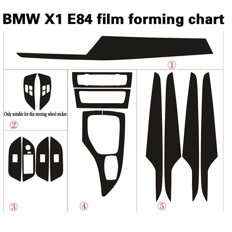 

Car-Styling New 3D/5D Carbon Fiber Car Interior Center Console Color Change Molding Sticker Decals For BMW X1 E84 2010-2016