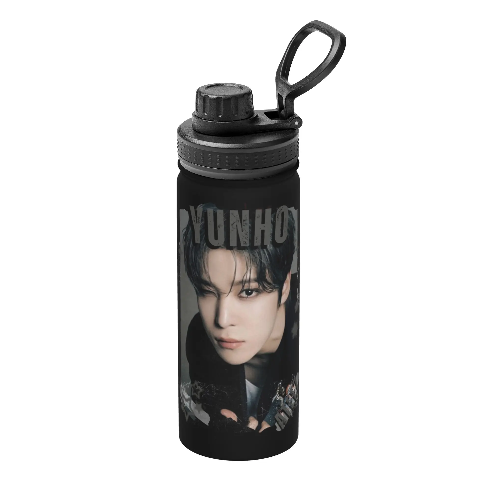 Kpop Boy Group A-Ateez Yunho 18OZ Sports Insulated Kettle  Coffee Cups Vacuum Flask Double Wall Mug Water Bottle