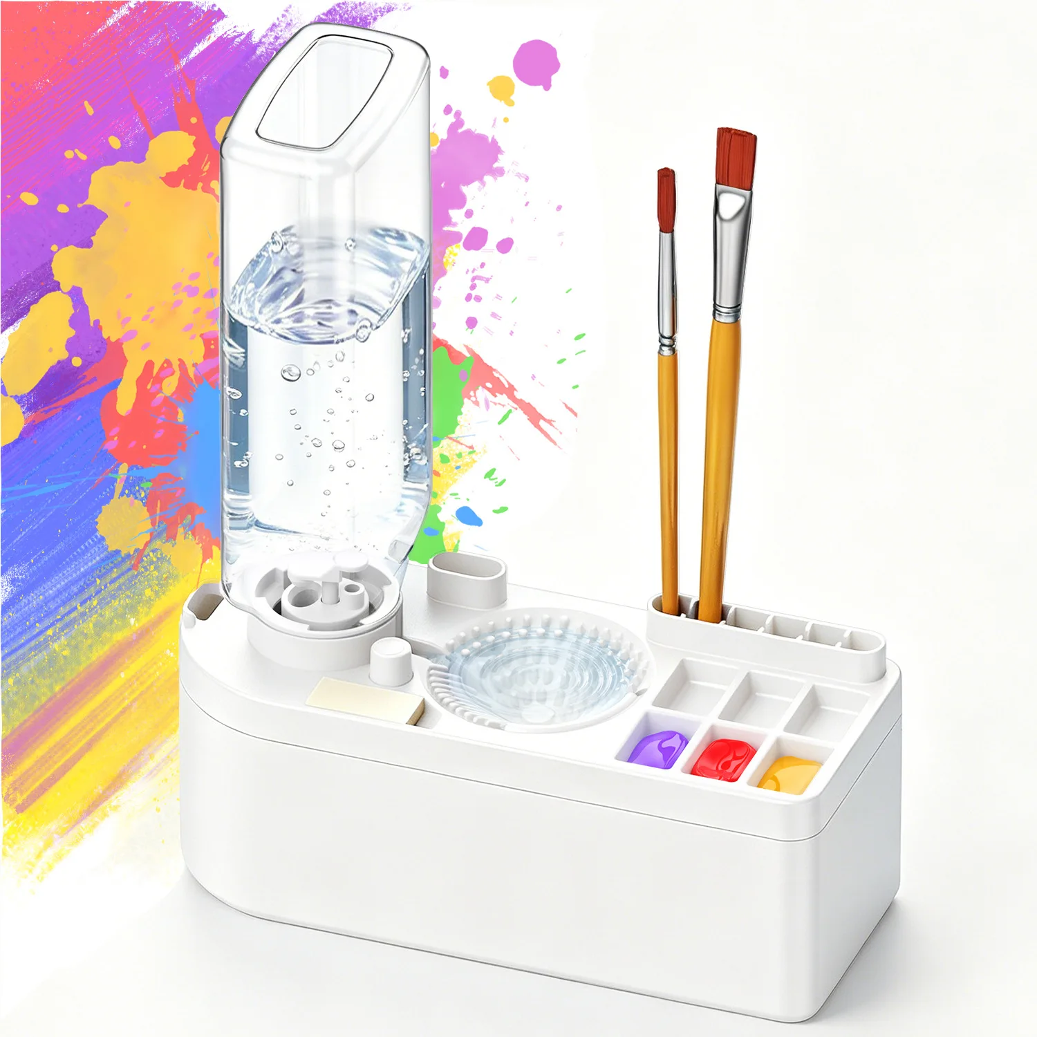 Multifunktionaler Pinselreiniger, 450 ml, tragbarer Farbwaschbecher, Palettenpinselhalter, Kunst- und Zeichenzubehör, für den Schulanfang – Detail 15