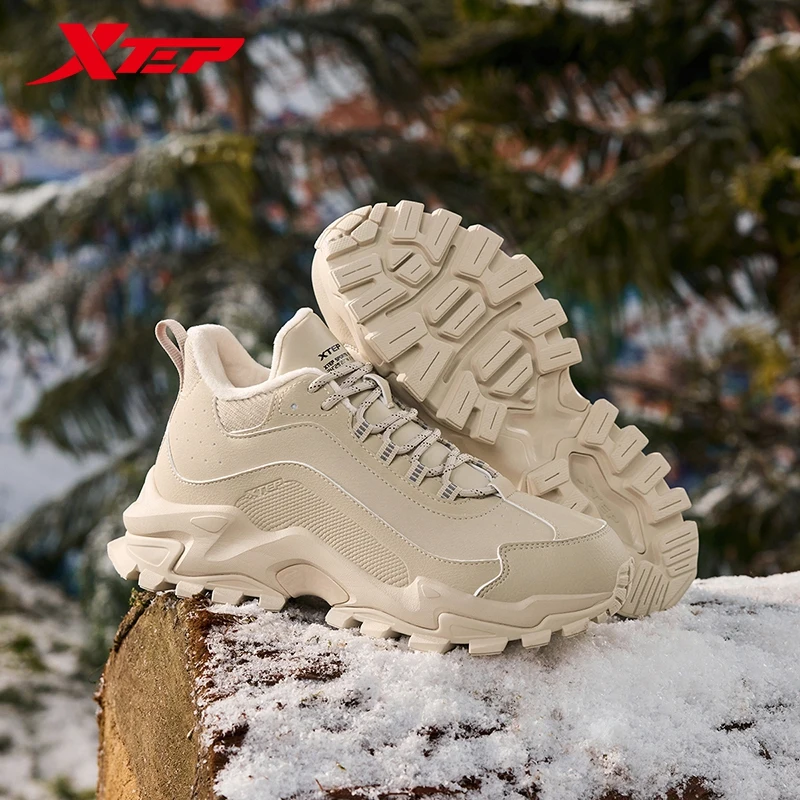 Buty bawełniane Xtep dla kobiet, zimowe, ciepłe, miękkie buty sportowe, modne, retro, wytrzymałe, wygodne sneakersy 876418370014