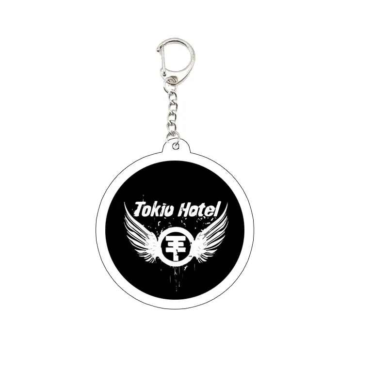 Popular Singer Bill Tom Kaulitz KeyRing Keychain for Accessories Bag Acrylic Pendant Tokio Hotel Key ring Chains Fans Gifts