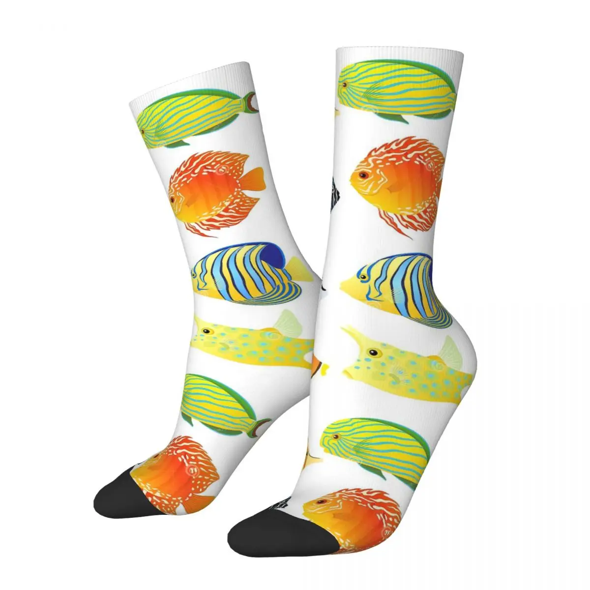 Various Colorful Tropical Fish Unisex Socks,Cycling 3D Print Happy Socks Street Style Crazy Sock