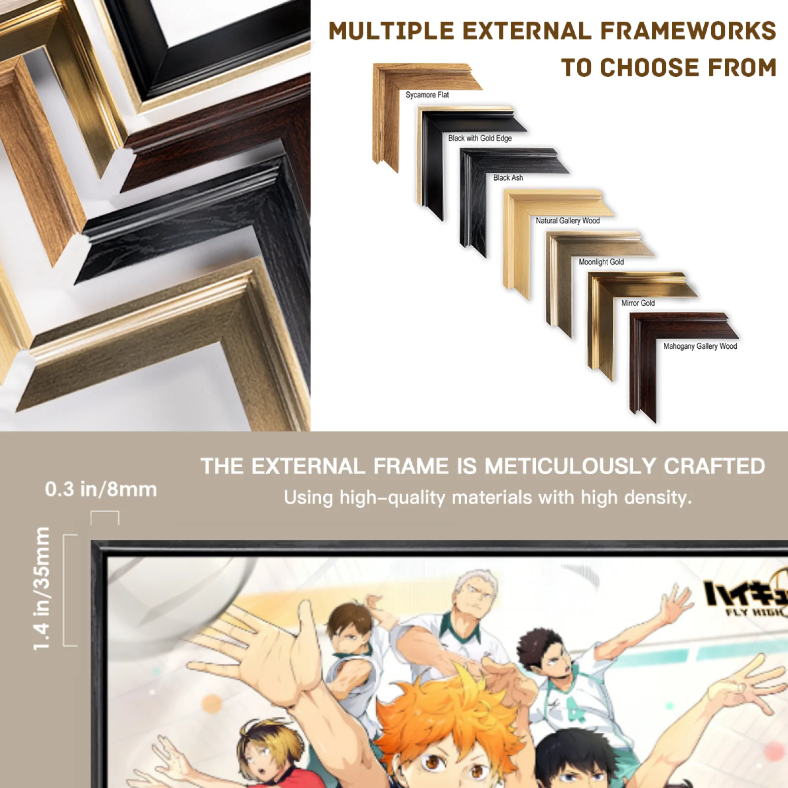 Affiche en toile multi-tailles de Manga japonais, Art mural à Double cadre, décoration de maison Haikyuu pour salon et chambre à coucher