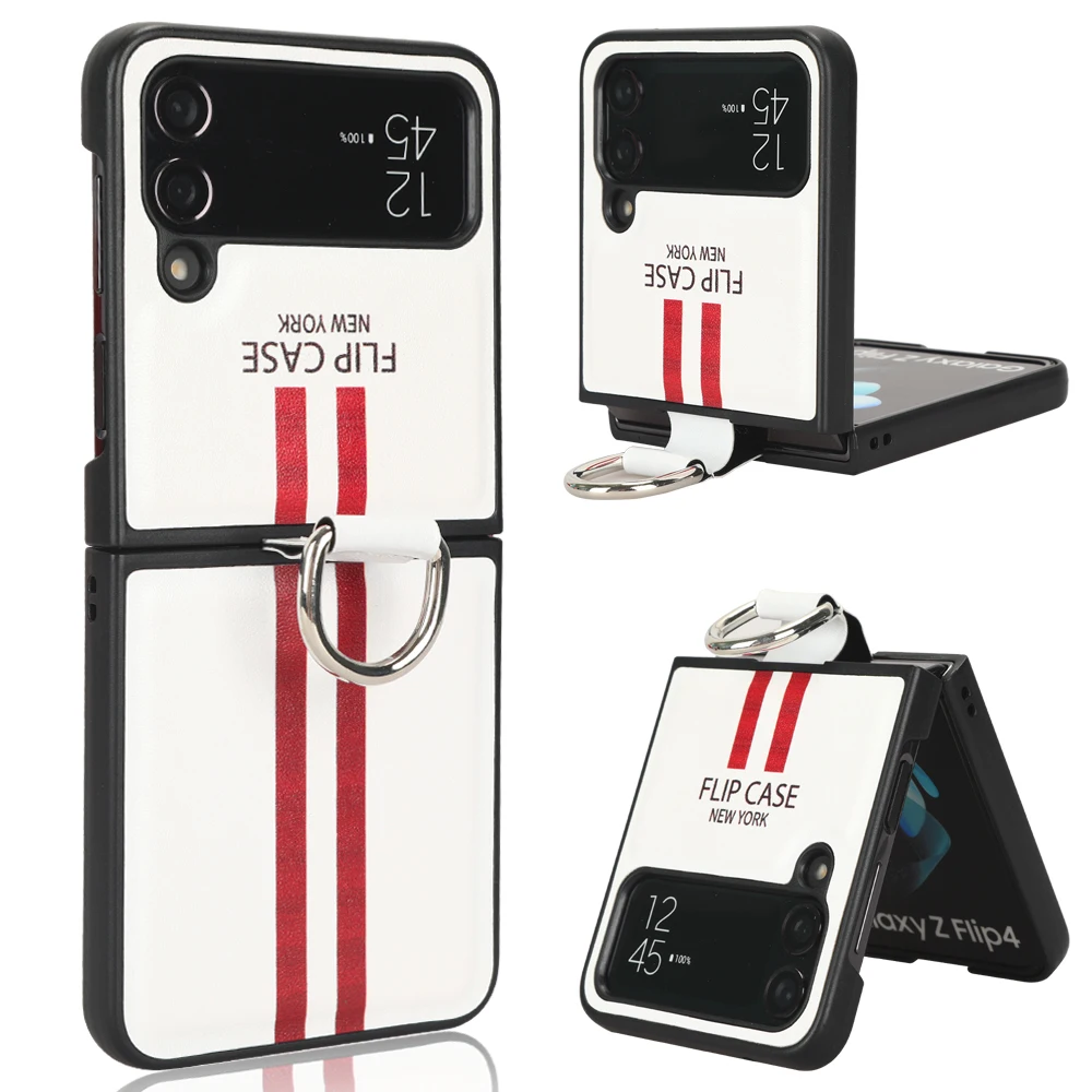 Luxury PU Leather Case For Samsung Galaxy Z Flip 4 Scratch-Resistant Solid Color Cover For Samsung Galaxy ZFlip4 Flip4 Case