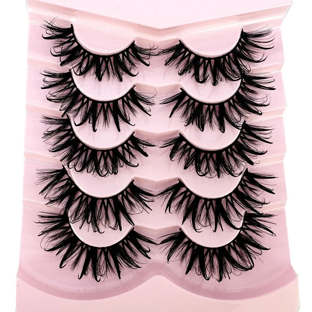 Dramatische Drip Valse Wimpers Stekelige Wetlook Valse Wimpers Gehydrateerd Effect Nep Wimpers 5Pairs Multi-Pack