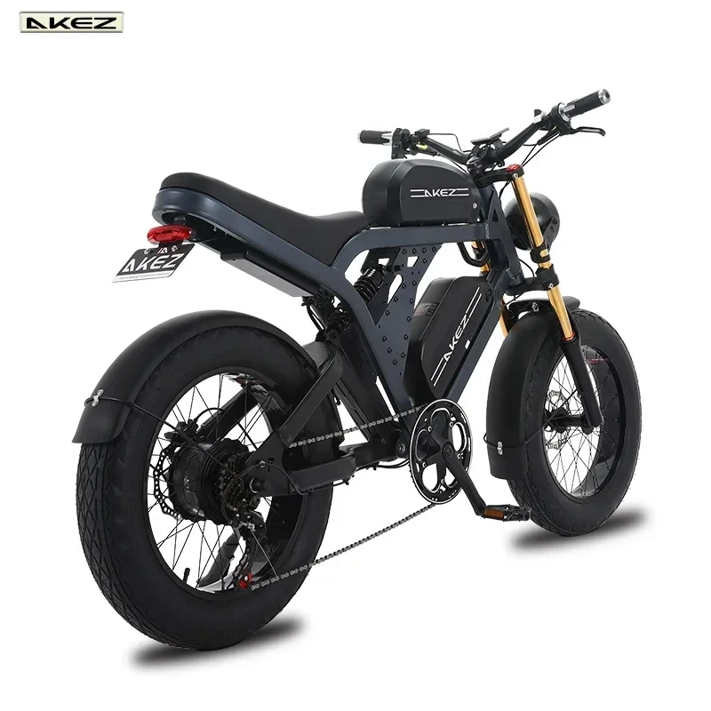 AKEZ Mountain Electric Bike 1500W Motor 48V41AH Dual Battery 20*4.0 Tire Adult Electric Bike 45KM/H City Auxiliary Electric Bike