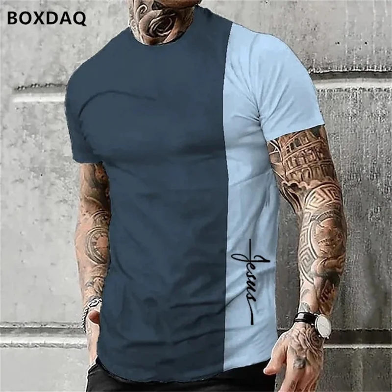 Trend Men\'s T-Shirts Letter Print High Quality O-Neck Tee Everyday Casual Clothing Sports Fitness Oversized Tops 6XL Plus Size