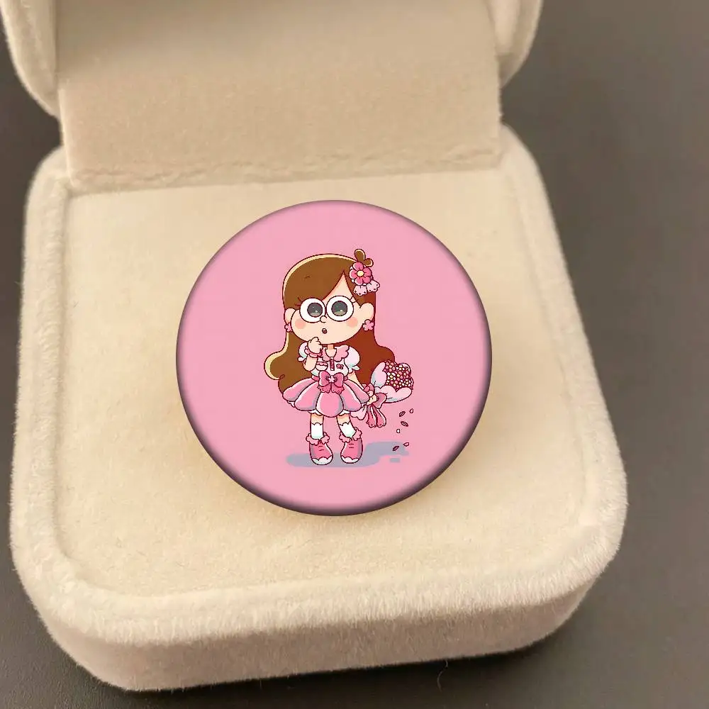 مابل P-Pines دبابيس الإبداعية مضحك وجه مبتسم جولة المفاجئة في بروش شارة ظهره قبعة اكسسوارات مجوهرات هدايا #6