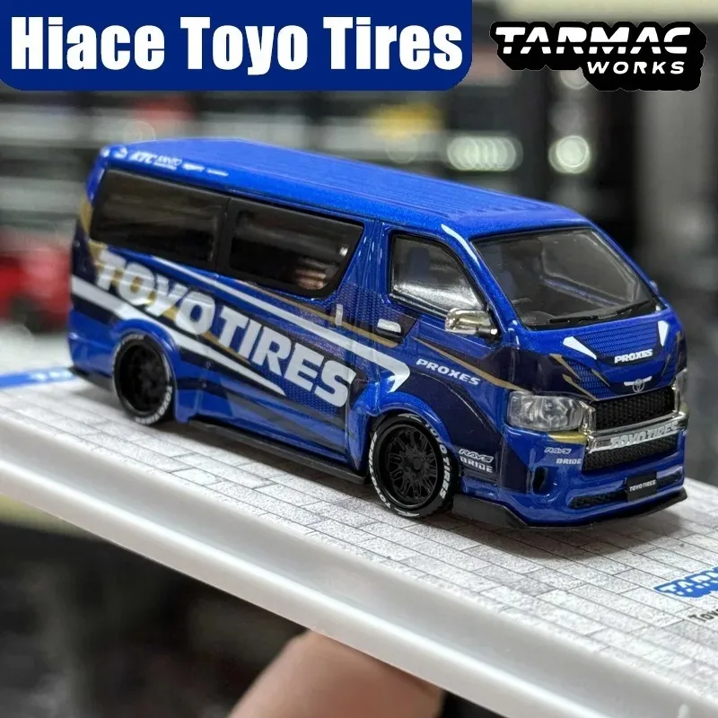 Tarmac Works 1/64 Hiace ToyoTires Legierungsfahrzeug Druckgussmodelle Auto-Spielzeug Geschenk