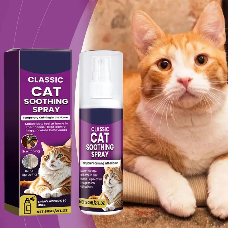 

Cat Stress Relief Spray 100ml Calming Solution Scratch Prevention Easy Spray Application Plant-Based Quickly Relieves Scratching