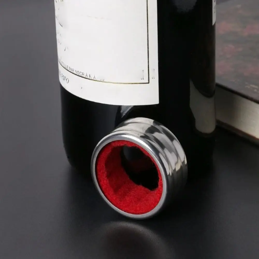 

10pcs Stainless Steel Wine Bottle Collars Velvet Lined Drop Proof Wine Bottle Drip Ring Anti-overflow Wine Drip Catcher Pub