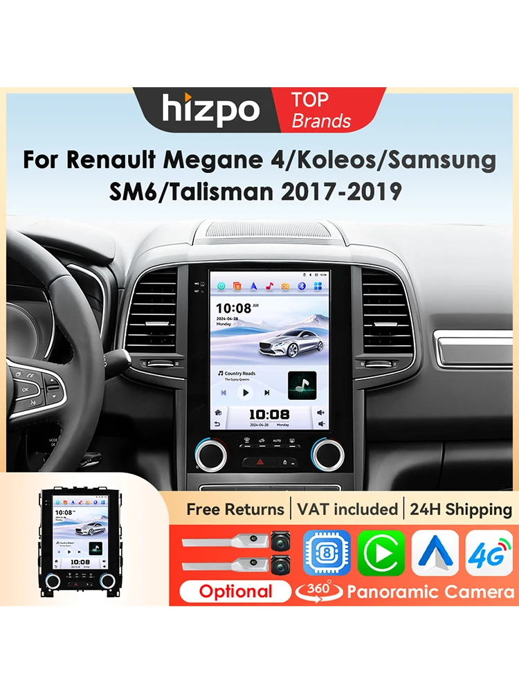 Hizpo 9,7 Zoll Stereoanlage für Renault Koleos Megane 4 Samsung SM6 Talisman 2017 - 2019 Autoradio Multimedia Videoplayer GPS 4G WIFI