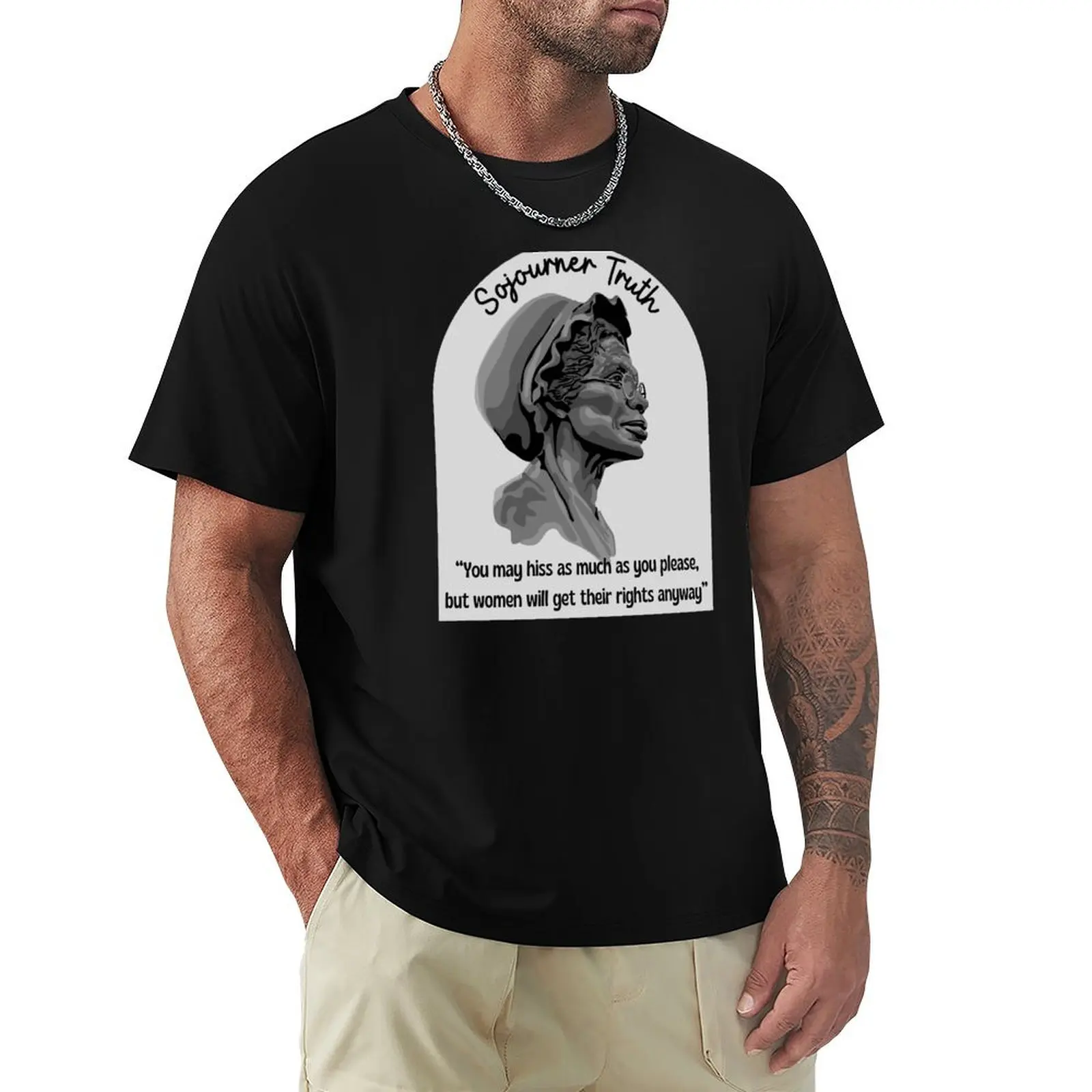 

Sojourner Truth Portrait and Quote T-Shirt Fashion Casual Short Sleeve T-Shirt